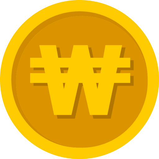 South Korean Won Coin Color Icon