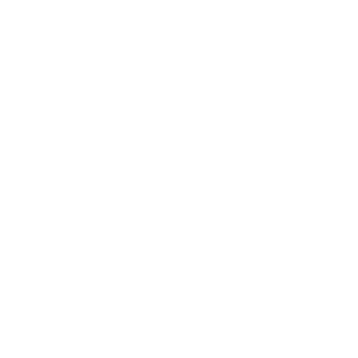 X Social Media White Round Icon