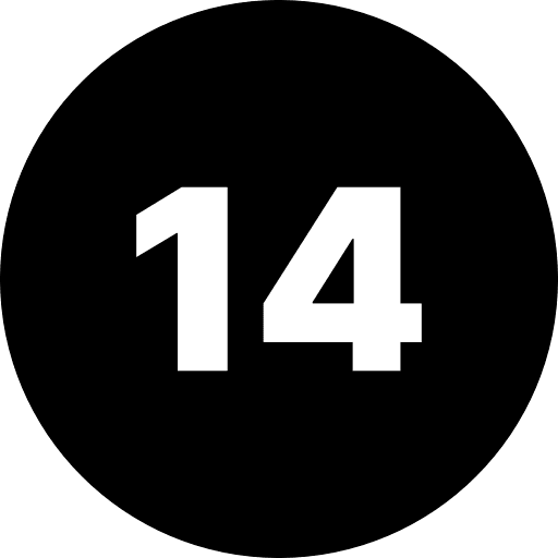 Fourteen Number Round Icon