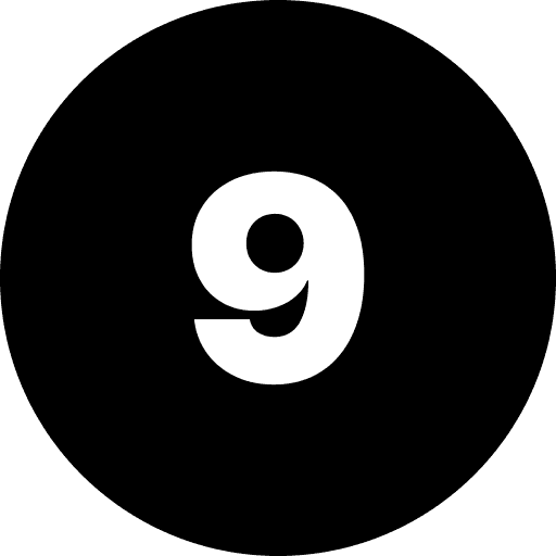 Nine Number Round Icon