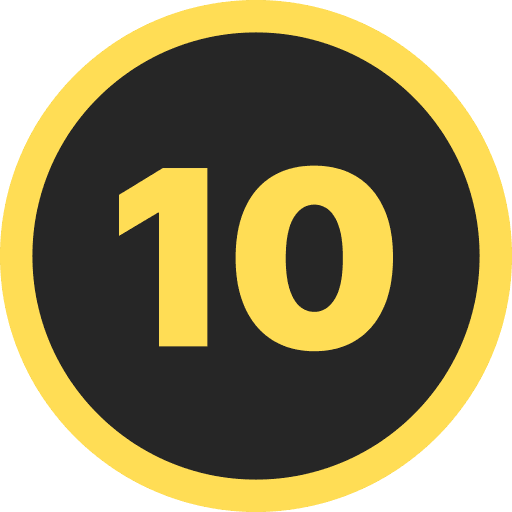 Number Ten Round Icon