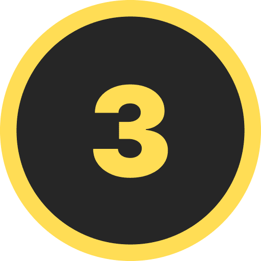 Number Three Round Icon