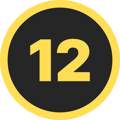 Number Twelve Round Icon