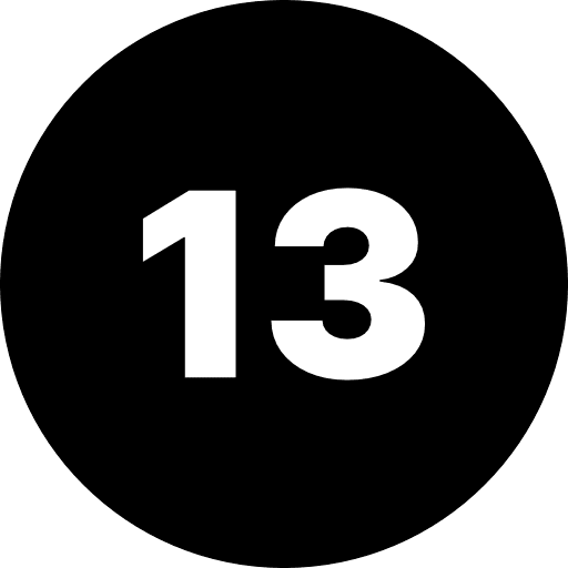 Thirteen Number Round Icon