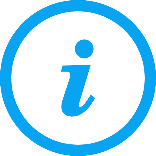 Round Information Outline Blue Icon