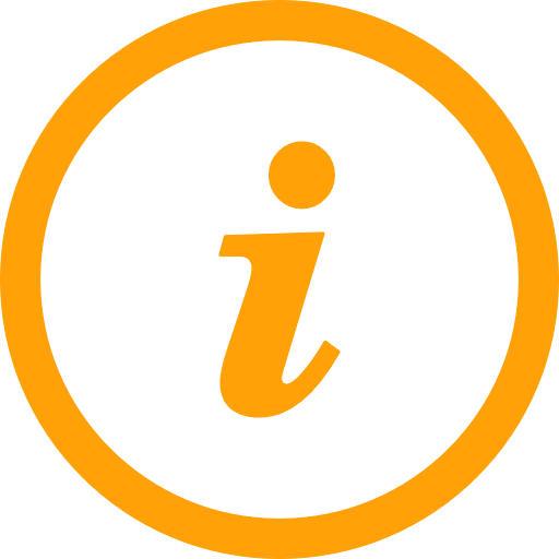 Round Information Outline Orange Icon