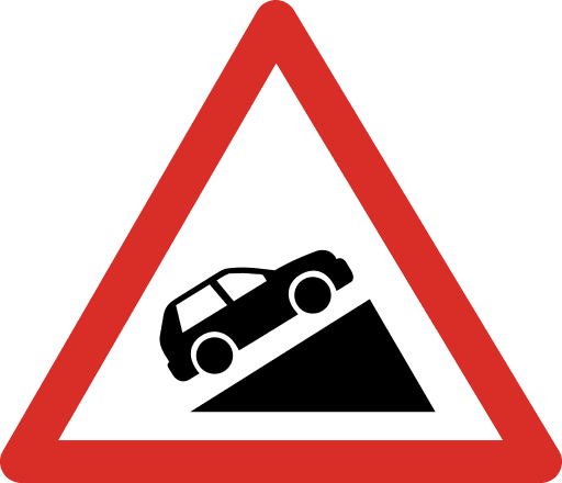 Hill Ahead Sign Icon