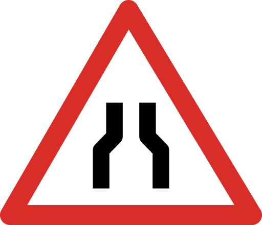 Narrow Road Ahead Sign Icon