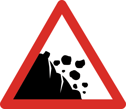 Rocks Falling Sign Icon