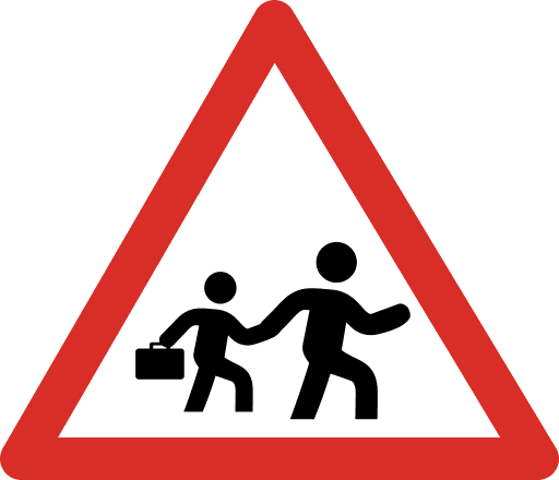 School Ahead Sign Icon