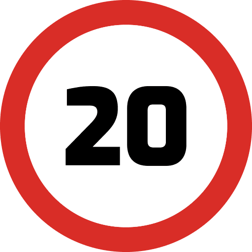 Speed Limit 20 Sign Icon