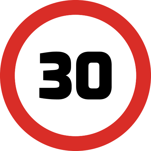 Speed Limit 30 Sign Icon