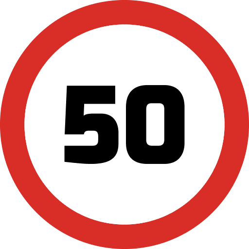 Speed Limit 50 Sign Icon