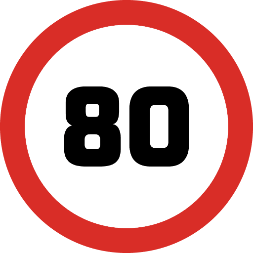 Speed Limit 80 Sign Icon