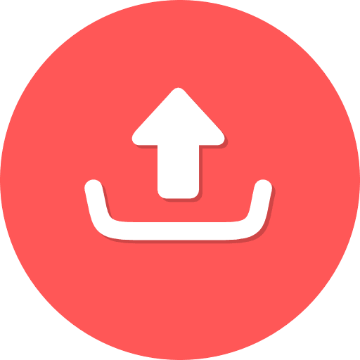 Upload Round Color Red Icon