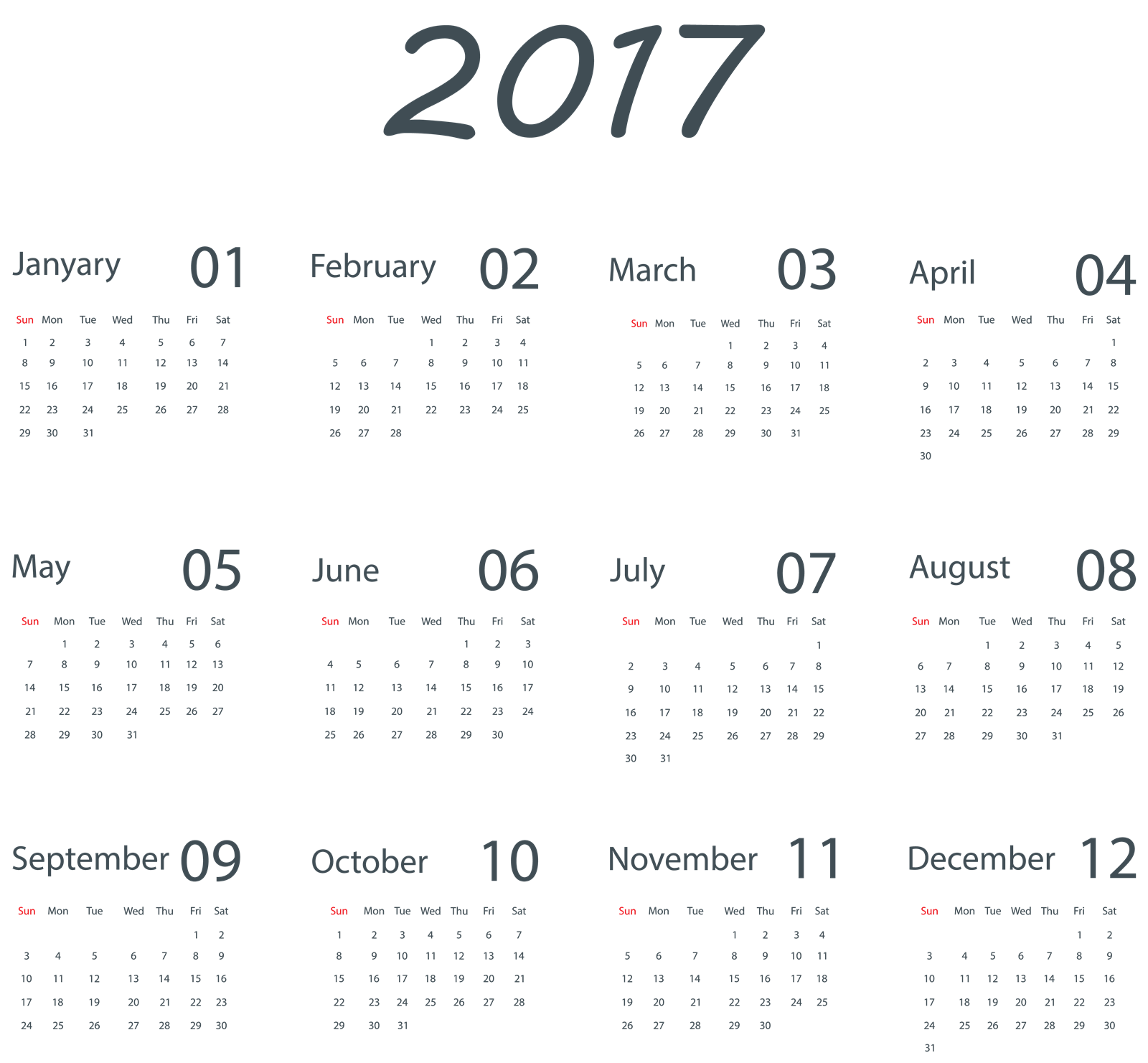 2017 Calendar Png 5 Transparent PNG Image