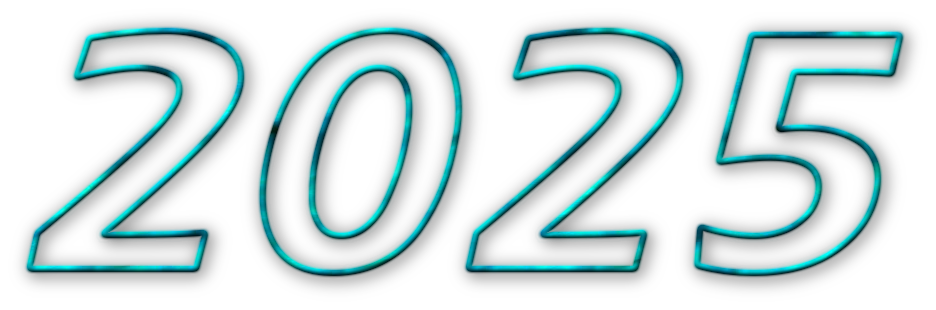 Happy New Year 2025 Bold Text Transparent PNG Image