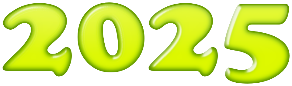 Happy New Year 2025 Classic Text Transparent PNG Image