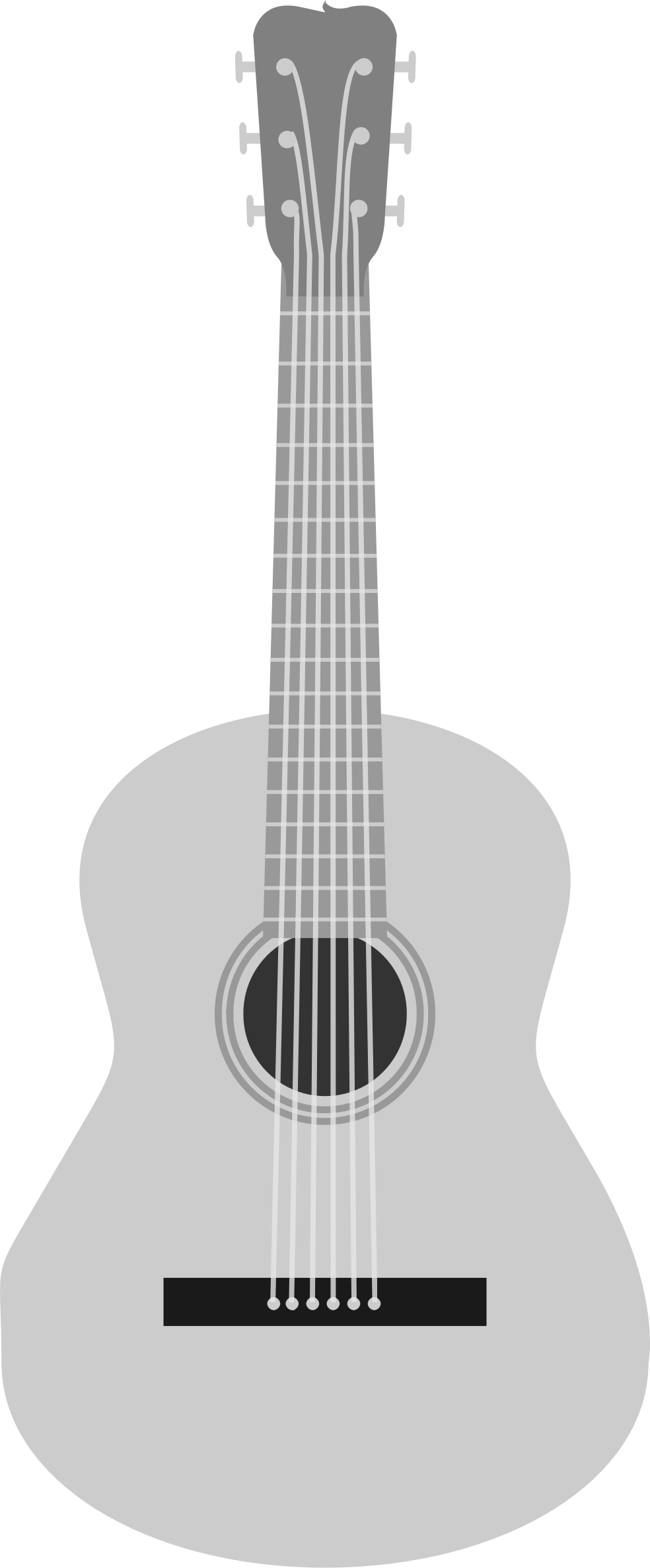 Guitar Acoustic Vector Silver Free Download PNG HD Transparent PNG Image