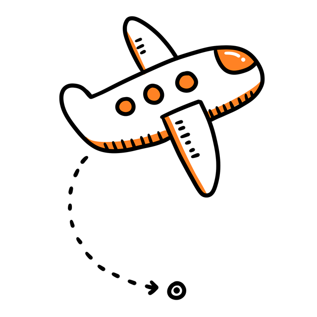 Simple Pattern Decoration Plane Orange Airplane Cartoon Transparent PNG Image