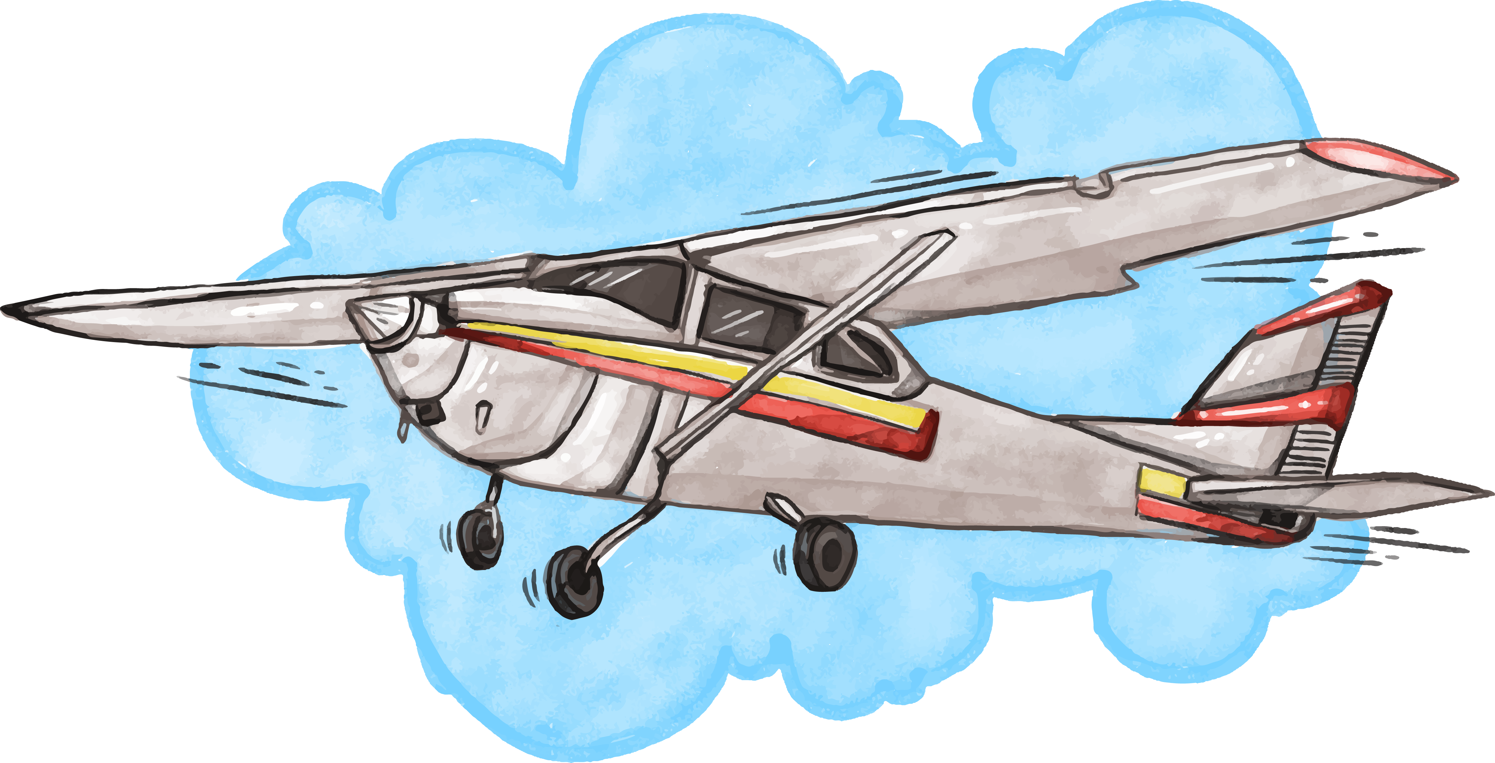 Flight Airplane Cessna 152 Sky Free Clipart HQ Transparent PNG Image