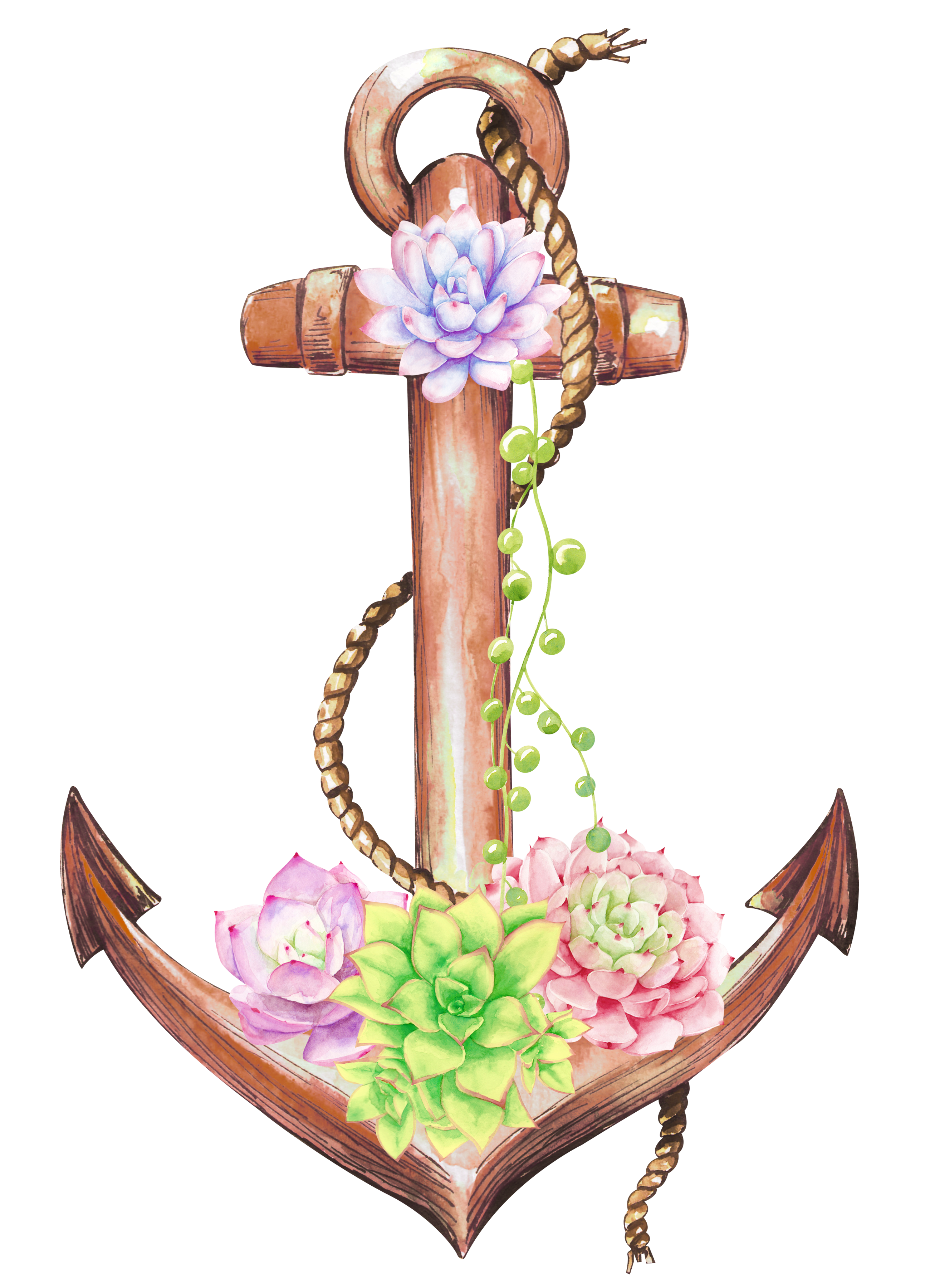 Watercolor Anchor Free Transparent Image HD Transparent PNG Image