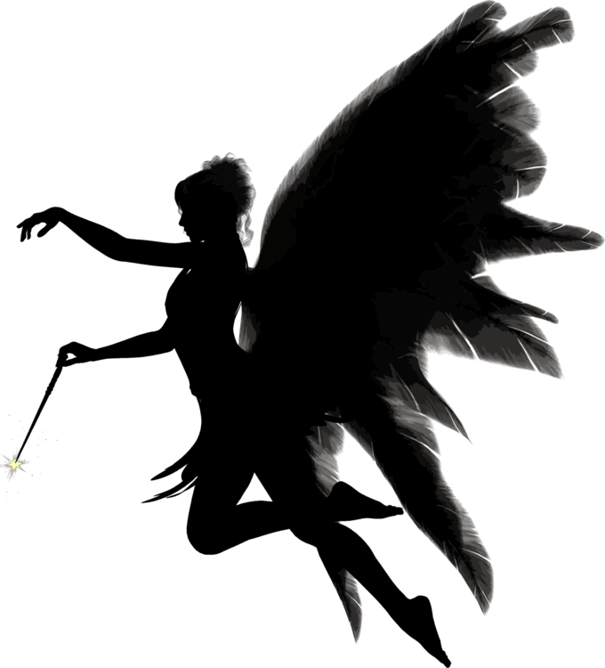 Silhouette Angel Free HD Image Transparent PNG Image