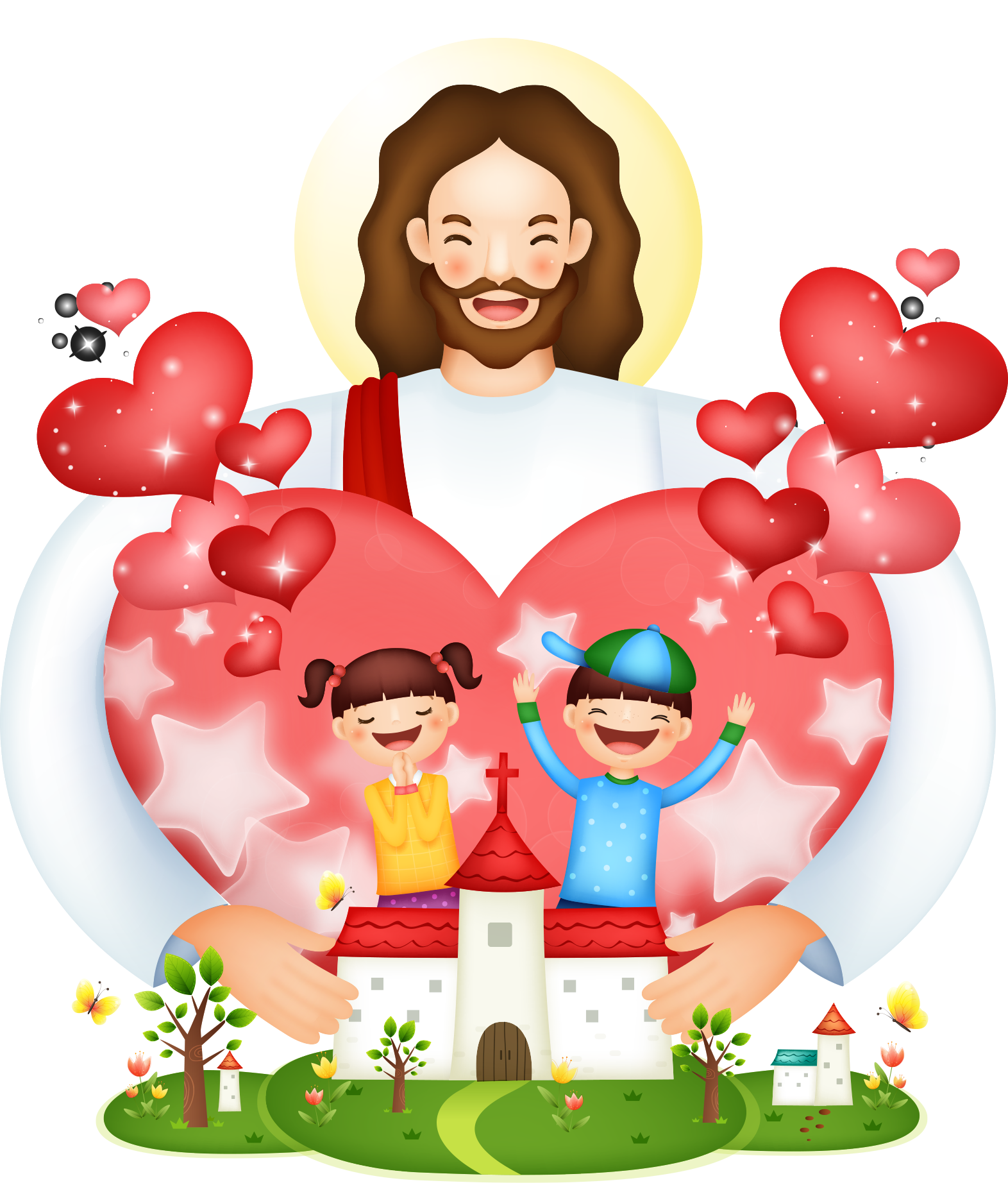 Of Illustration Jesus Protection Child Christianity Transparent PNG Image