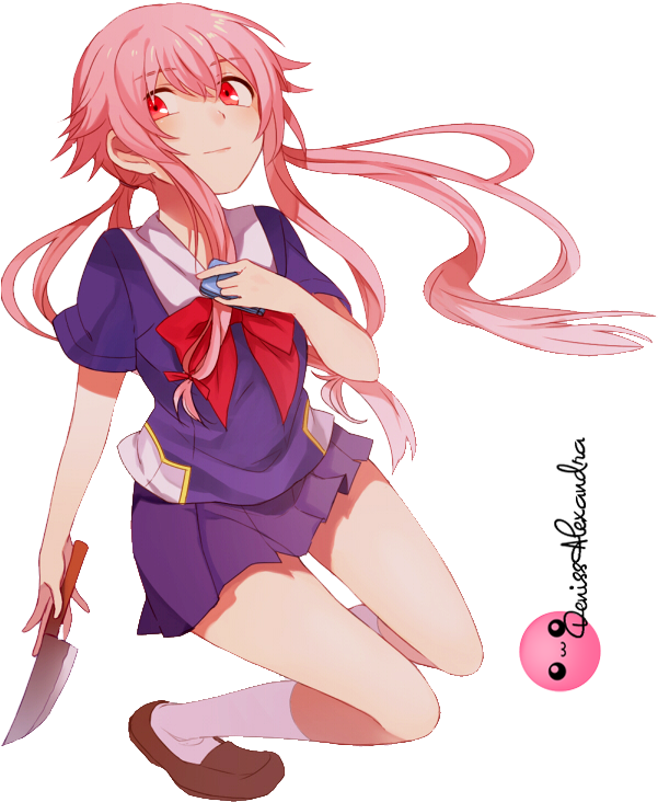 Gasai Anime Female Yuno Free HD Image Transparent PNG Image