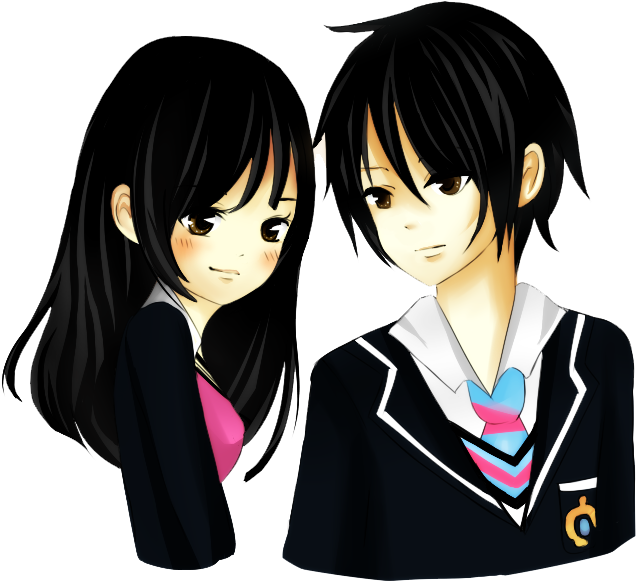 Cute Couple Anime HQ Image Free Transparent PNG Image