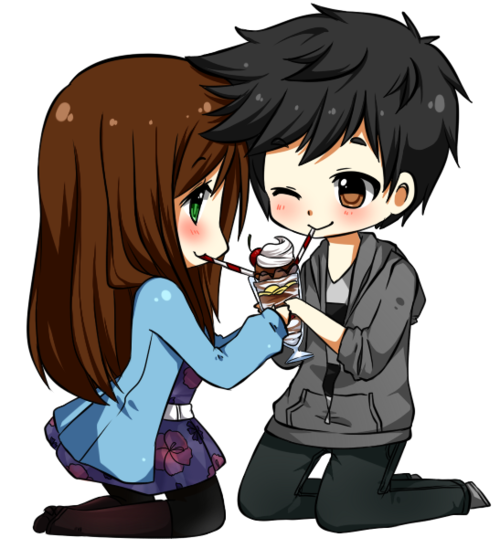 Chibi Couple Love Anime HD Image Free Transparent PNG Image