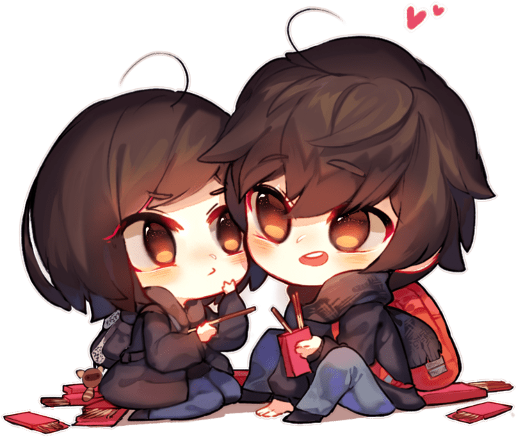 Chibi Photos Couple Love Anime Transparent PNG Image