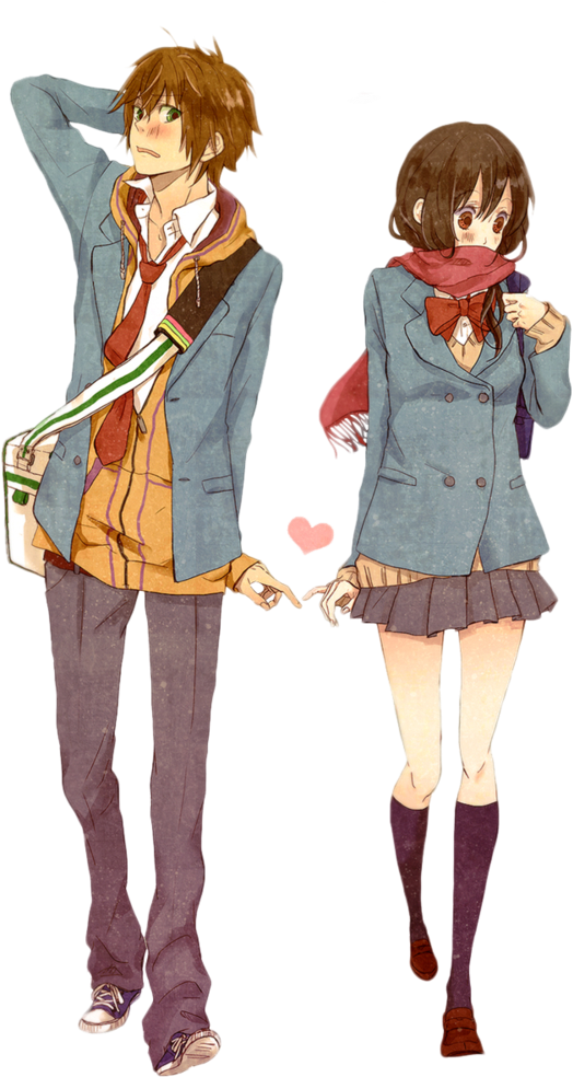 Cute Couple Anime Free Clipart HQ Transparent PNG Image