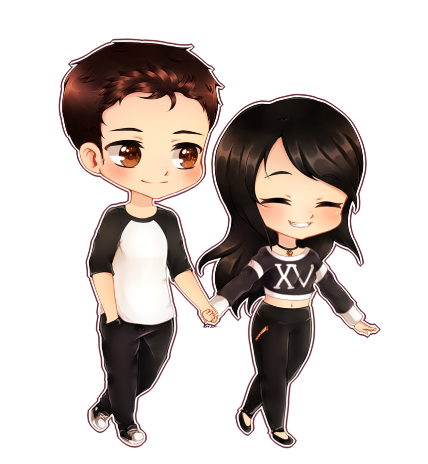 Chibi Couple Anime Download HQ Transparent PNG Image