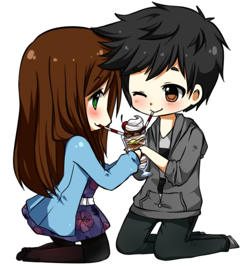 Cute Couple Anime Free Photo Transparent PNG Image