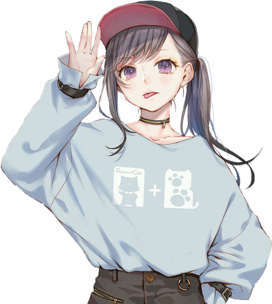 Girl Anime Aesthetic Free Clipart HQ Transparent PNG Image