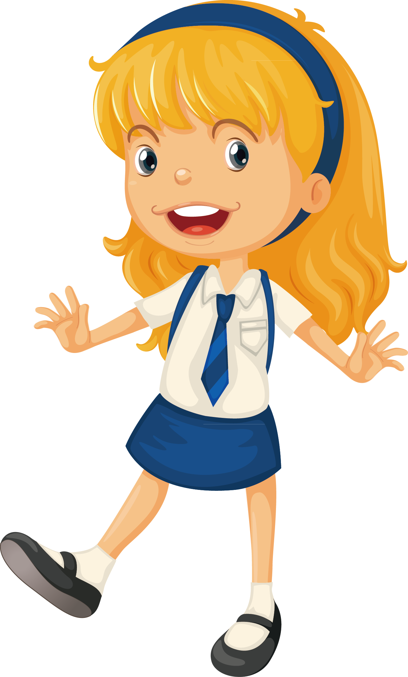 School Vector Anime Girl Download HQ Transparent PNG Image