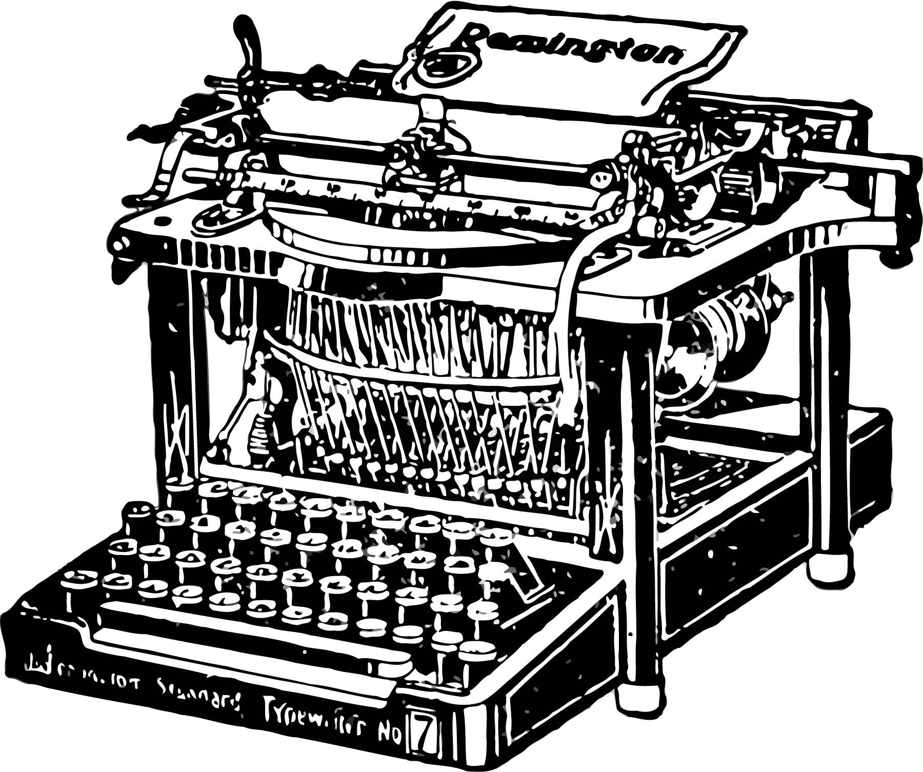 Antique Vector Typewriter Free PNG HQ Transparent PNG Image