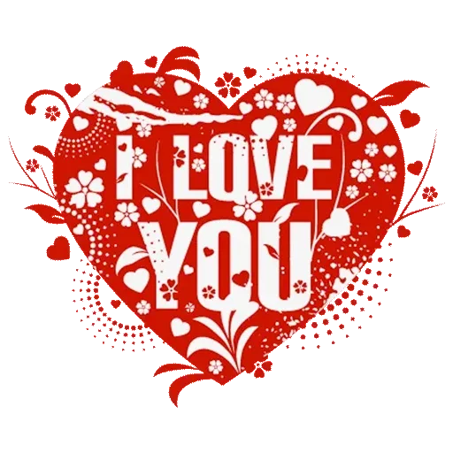 I Heart You Love Word Transparent PNG Image