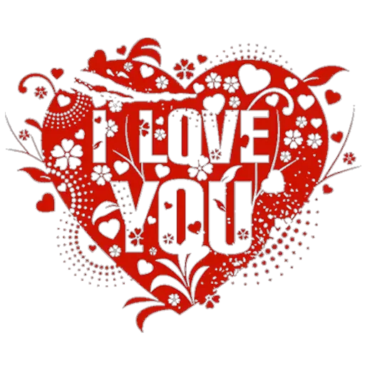 I Heart You Love Word Transparent PNG Image