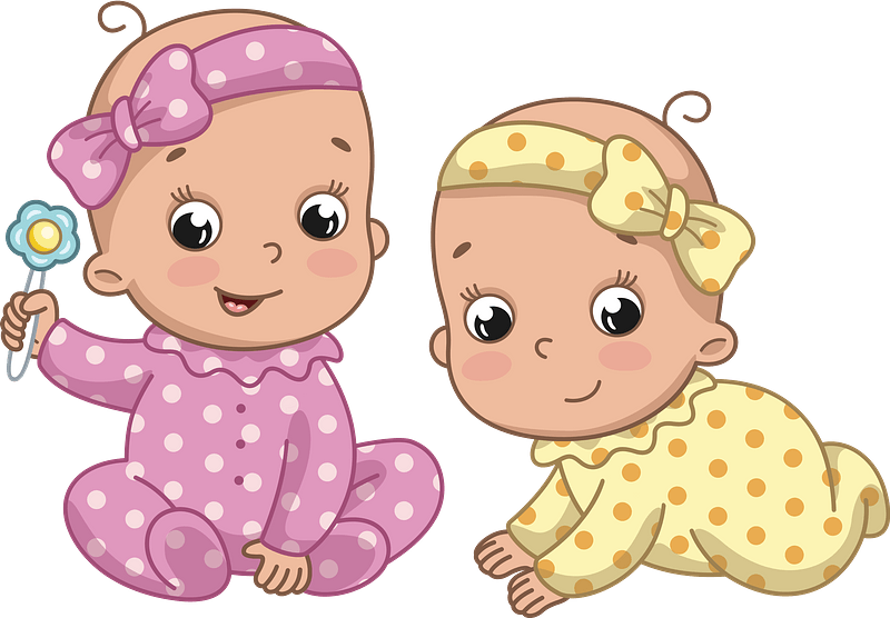 Twin Babies Free Clipart HQ Transparent PNG Image