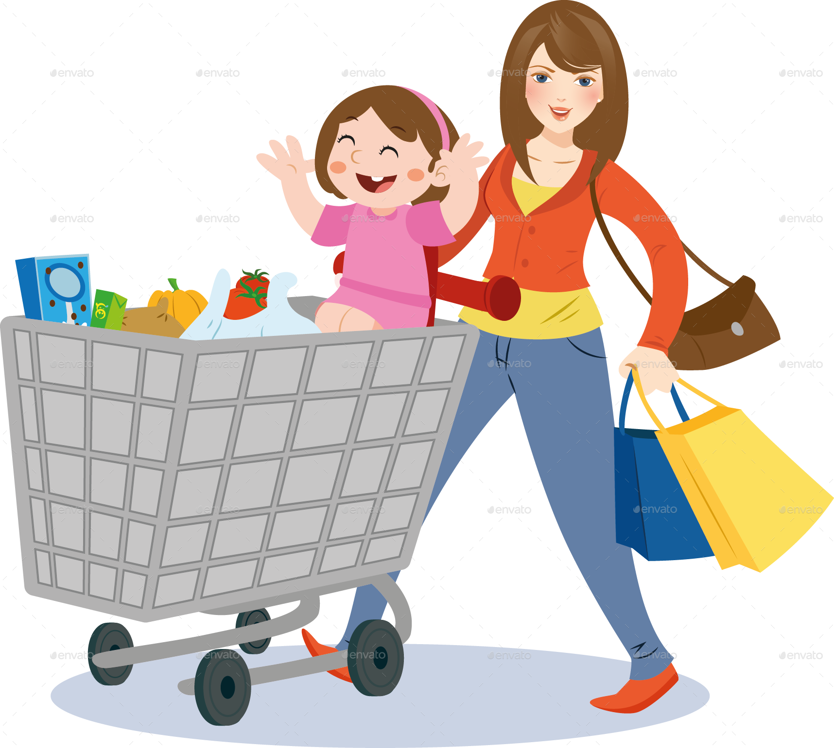 Play Shopping Human Cart Behavior Mother Transparent PNG Image