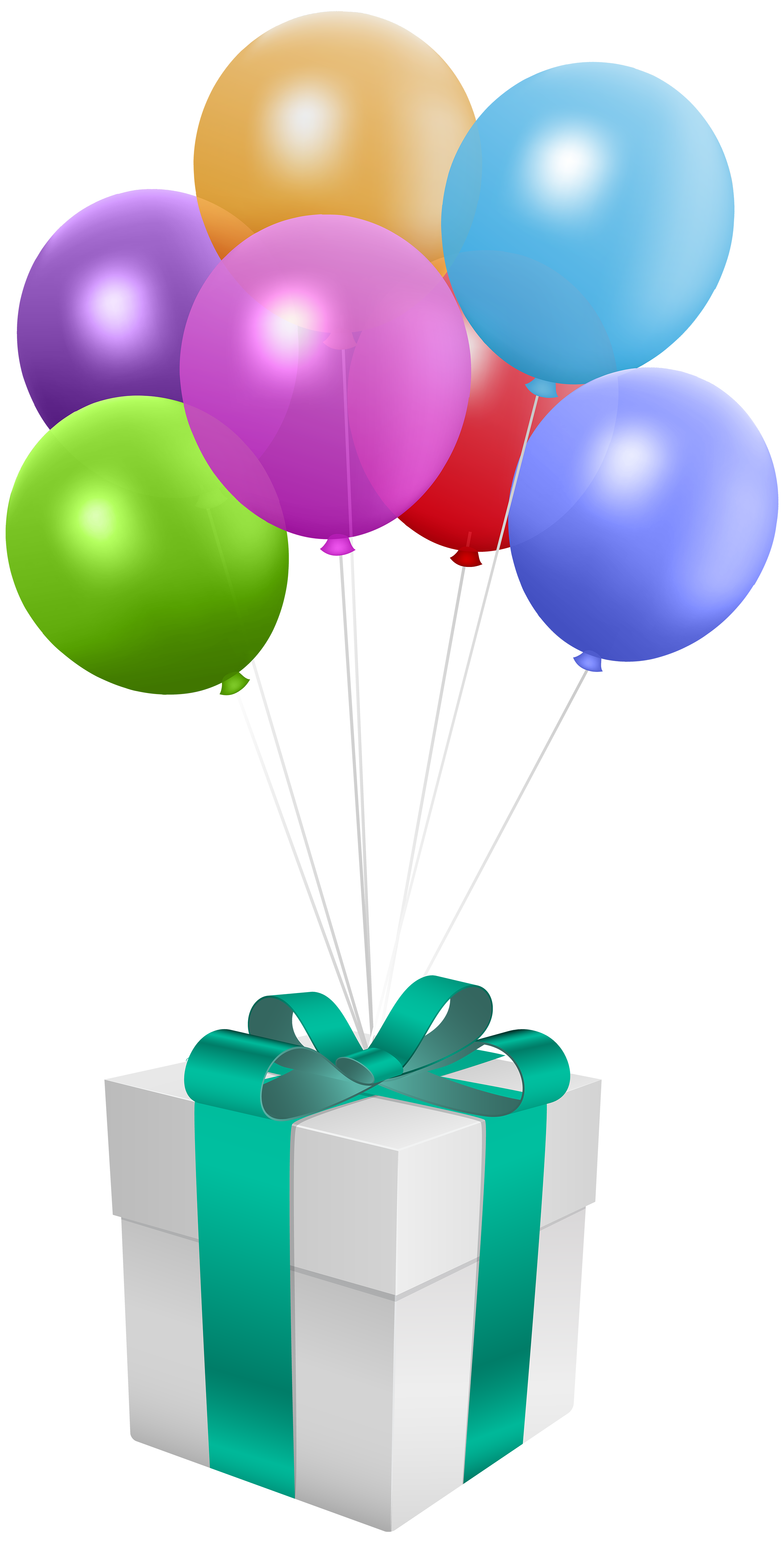 Gift With Balloon Birthday Balloons Transparent Transparent PNG Image