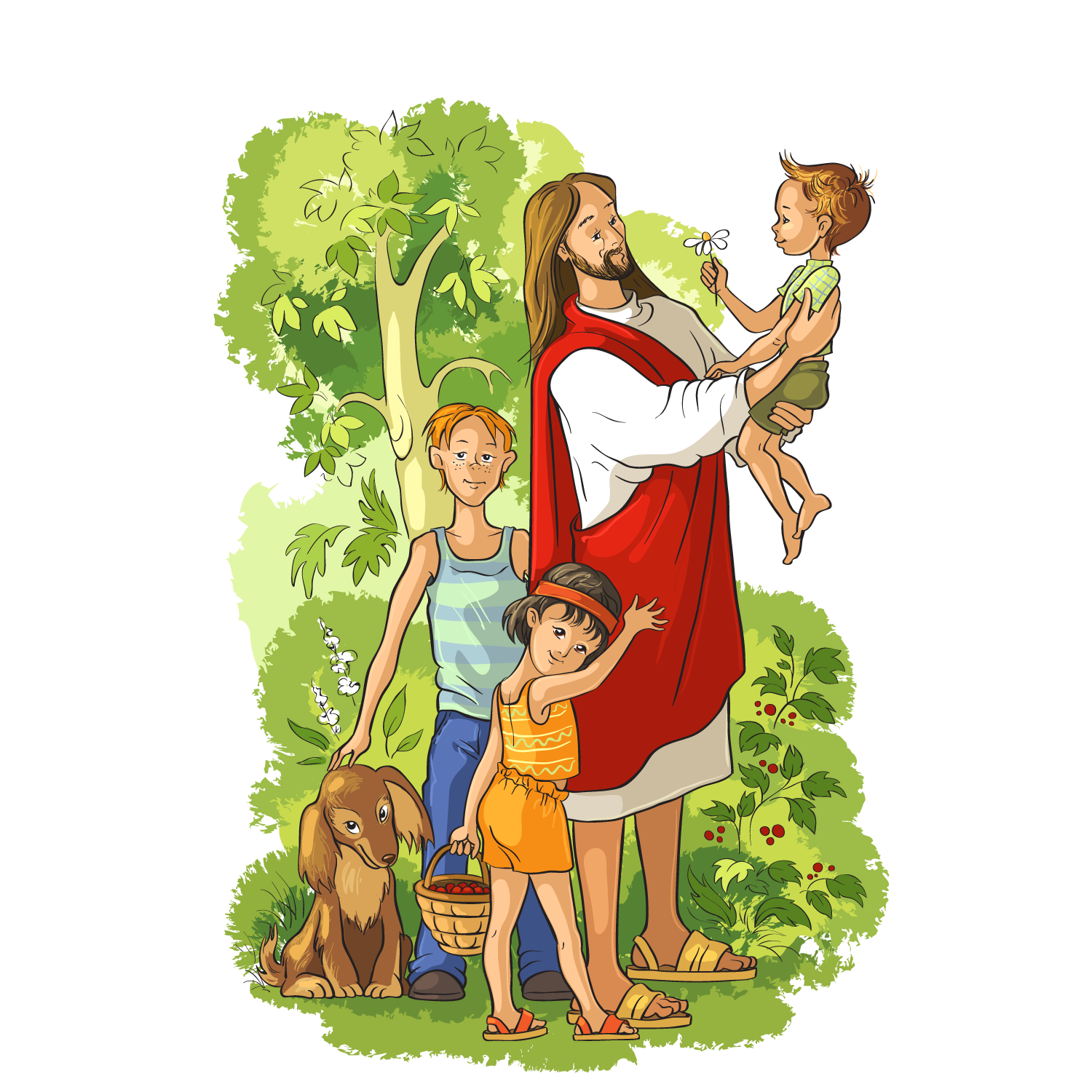 Bible Resurrected Illustration Jesus Vector Holding Child Transparent PNG Image