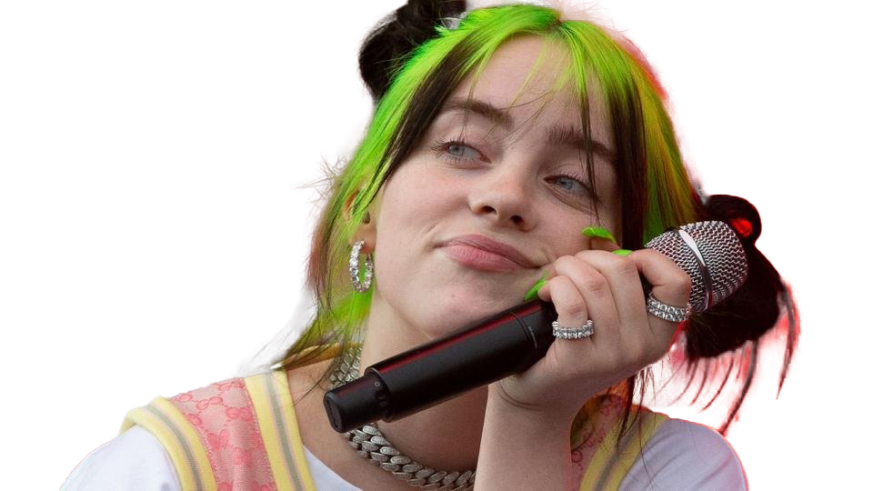 Hair Eilish Green Billie Free PNG HQ Transparent PNG Image