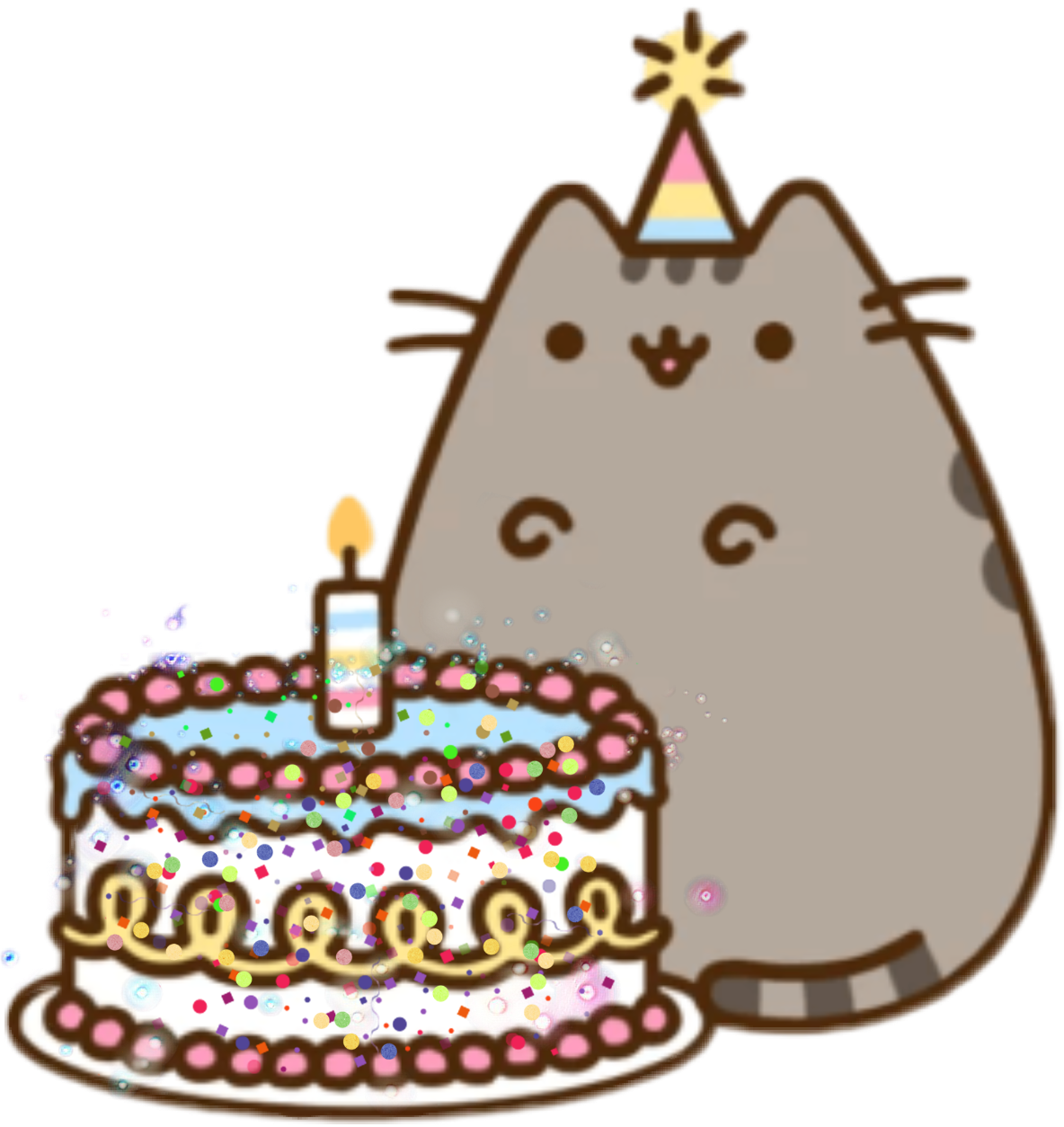 Pusheen Cat To Birthday Cake You Happy Transparent PNG Image