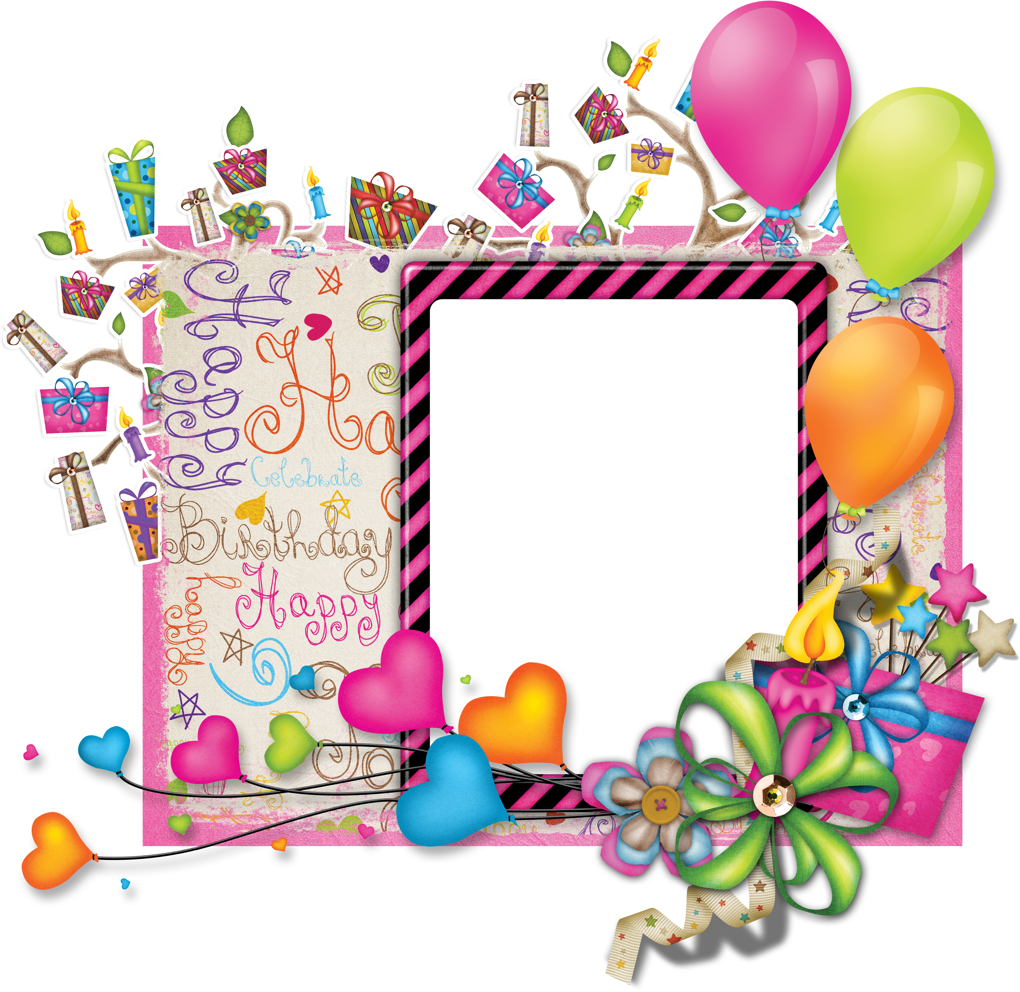 Cake Picture Frame Birthday Free Photo PNG Transparent PNG Image