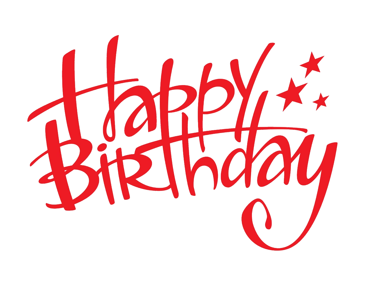 Text Birthday Red Download HD Transparent PNG Image