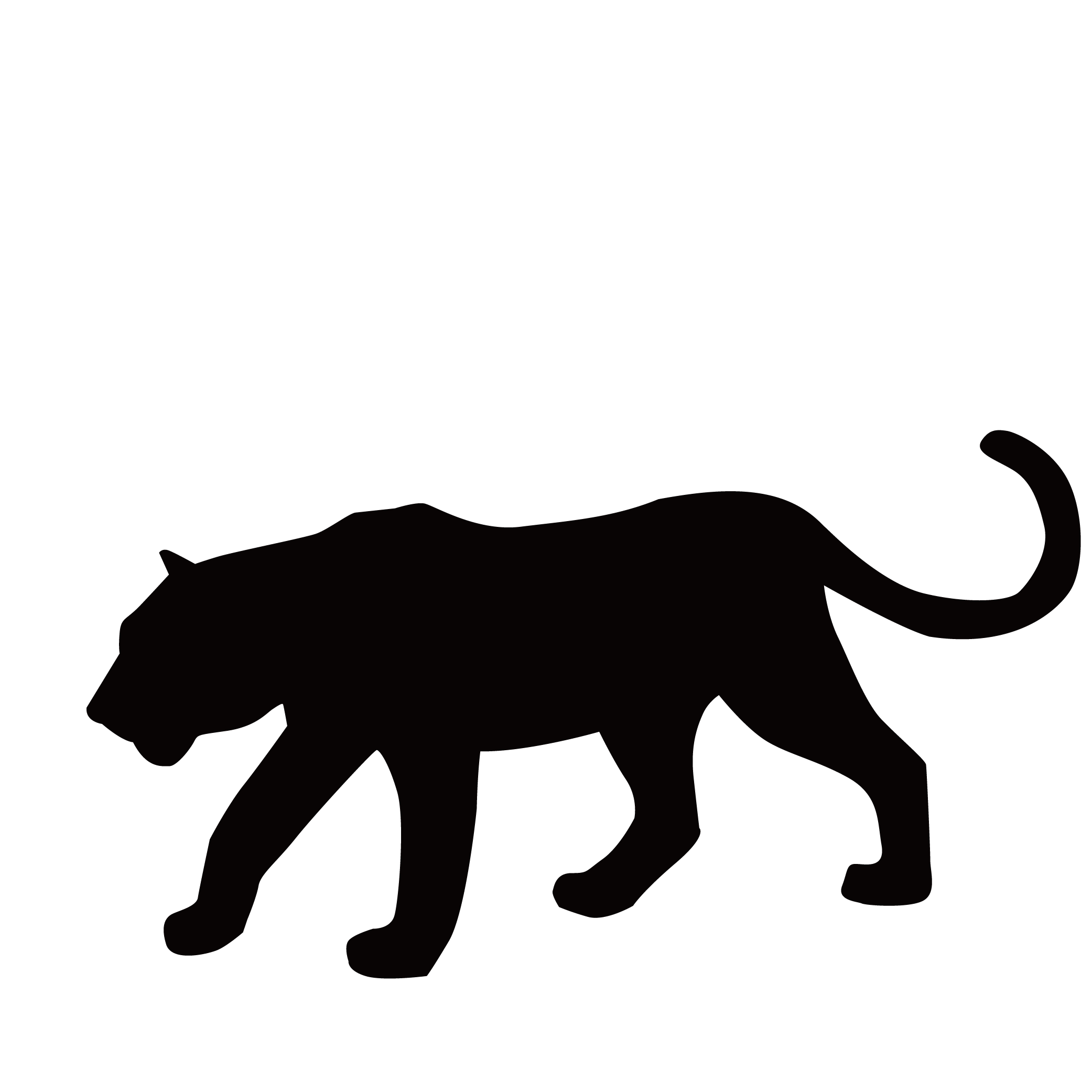 Toy Silhouette Panther Of Leopard Figurine Black Transparent PNG Image