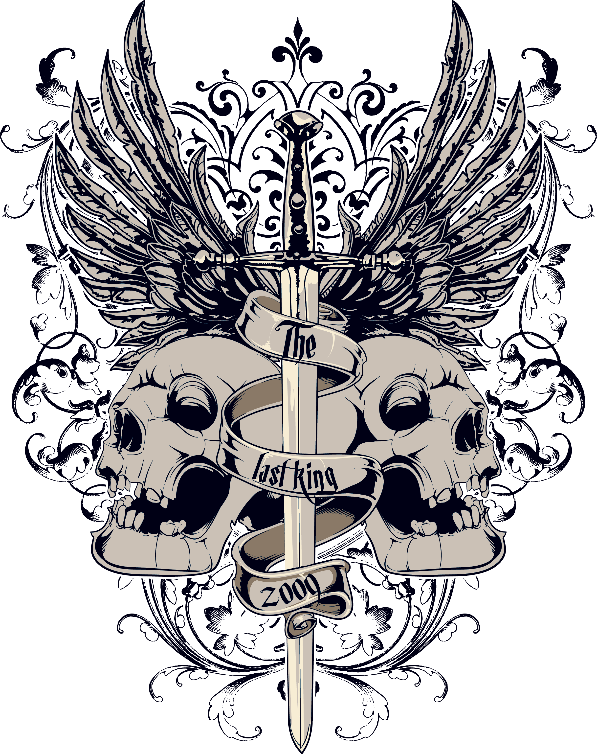 T-Shirt And Skull Sword PNG Free Photo Transparent PNG Image